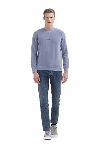 Ramsey Lilac Printed Crew Neck Sweatshirt