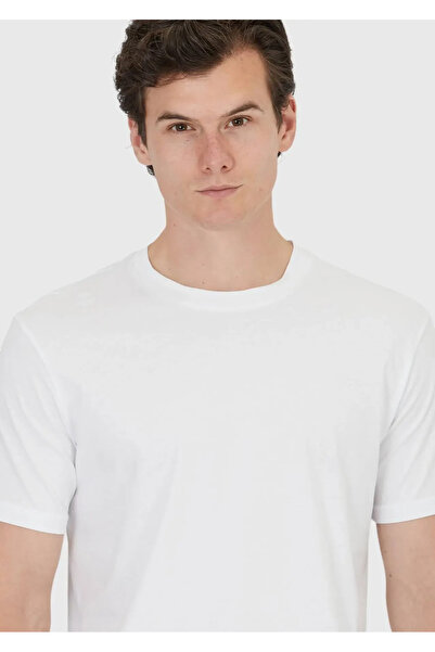 Ramsey White Plain Crew Neck 100% Cotton T-Shirt