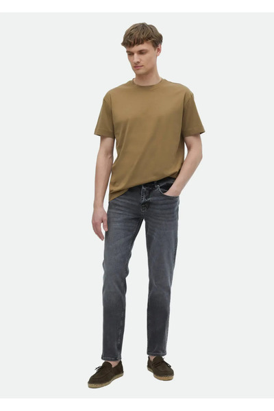 Ramsey Μπλουζάκι από 100% βαμβακερό λαιμόκοψη από μαλλιά Camel Plain Crew