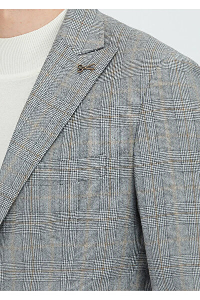 Ramsey Gray Checked Zeroweight Slim Fit Wool Blend Suit