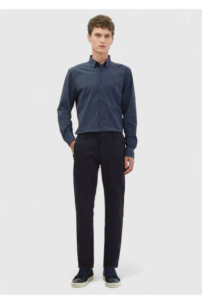 Ramsey Lacivert Düz Örme Jogging Fit Casual Pantolon