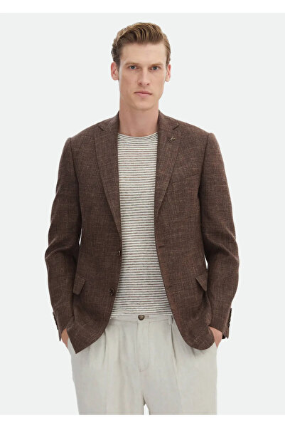 Ramsey Vizon Düz Regular Fit İpek Karışımlı Ceket