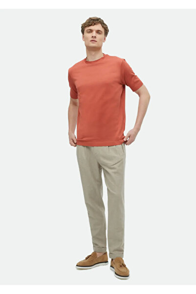Ramsey Μπλουζάκι από 100% βαμβακερό πορτοκαλί απλό λαιμόκοψη