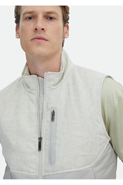 Ramsey Beige 100% Linen Woven Sports Vest