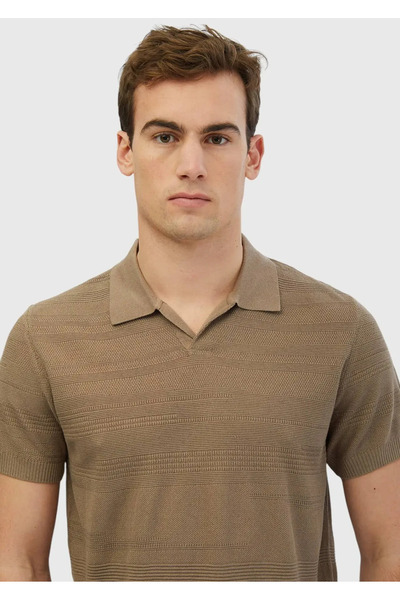 Ramsey Mink Polo Neck Jacquard Linen Blended Knitwear