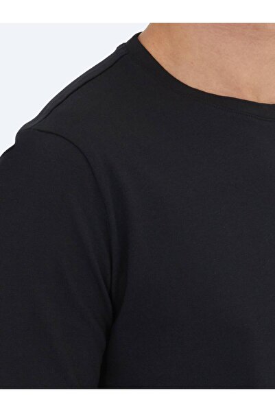 Kip Black Plain Crew Neck 100% Cotton T-Shirt
