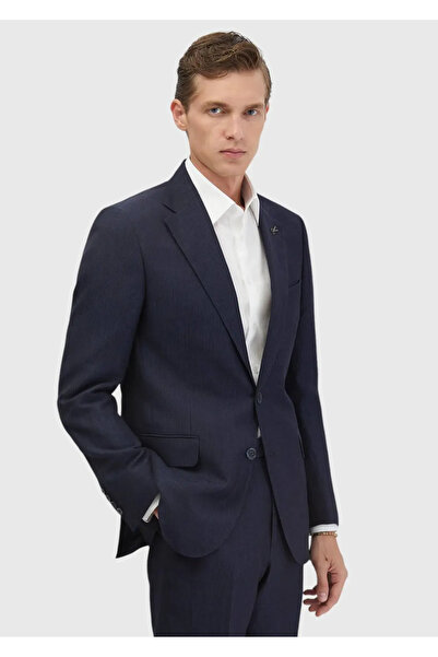 Ramsey Indigo Striped Zeroweight Slim Fit Wool Blend Suit