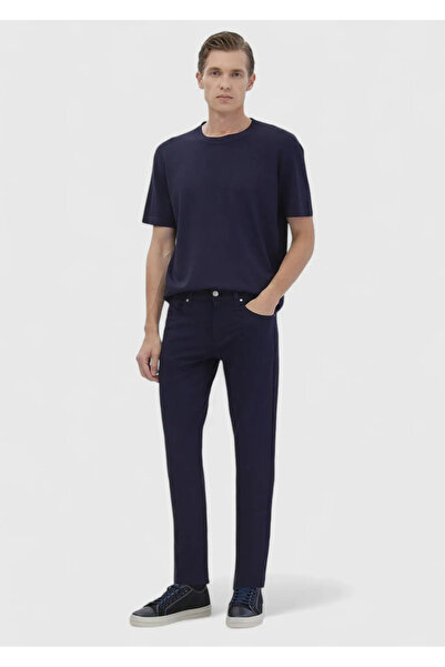 Ramsey Ναυτικό μπλε πλεκτό πουλόβερ με απλό λαιμό πληρώματος