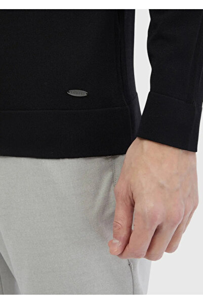 Ramsey Чорний трикотажний светр з жакардовим коміром