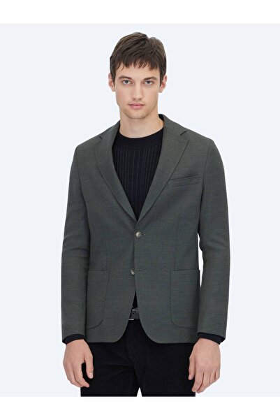 Kip Khaki Modern Fit Wool Blend Jacket