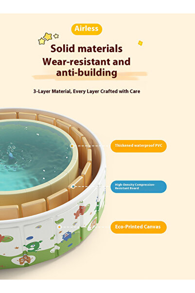 Generic حوض سباحة للأطفال قابل للطي وغير قابل للنفخ، للعب بالرمل والماء، يزيد العمق 90*45 سم