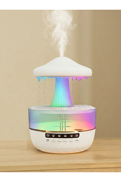 TECHNOMEN Işıklı Bluetooth Hoparlörlü Aromaterapili Sessiz Nemlendirici – Gec...