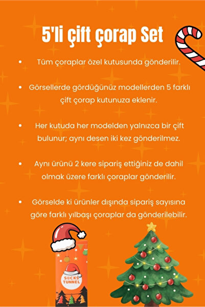 Socks Tunnel 5 db újévi mintás színes zokni készlet