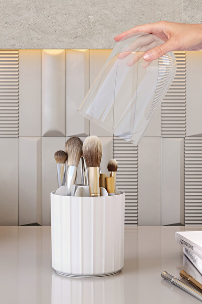 Pufwin Home Çok Amaçlı 7 Bölmeli Makyaj Kozmetik Banyo Ofis Masa Düzenleyici Makyaj Fırçası Kutusu Organizer