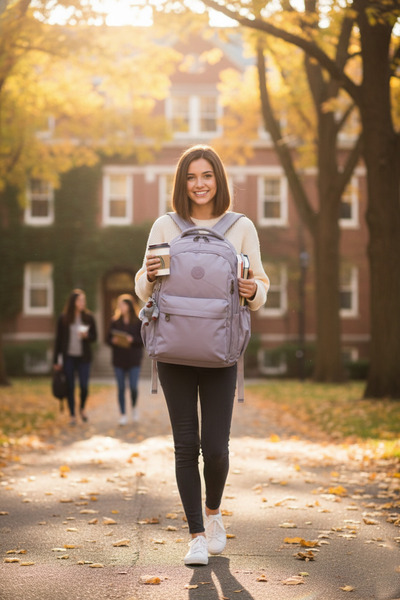 Tiny Kulomi حقيبة ظهر مدرسية للجنسين من القماش المقاوم للماء Tni2500 رمادي