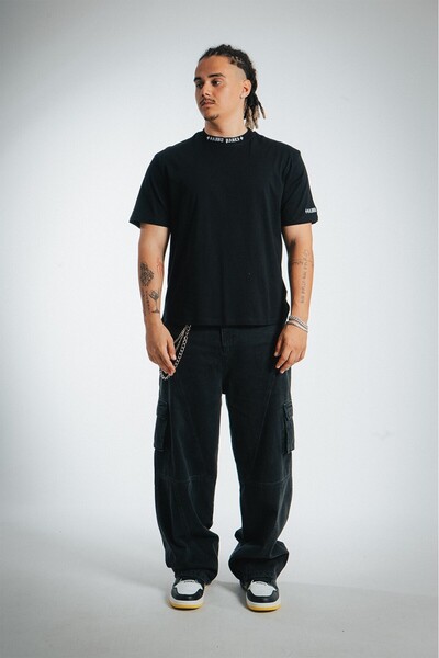 No Future Saint Pauli Collar Embroidery Regular Fit Men's T-Shirt Nf0602Sy