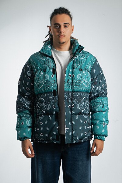 No Future Urban Paisley Men's Puffer Coat Jacket Nf0503Ys