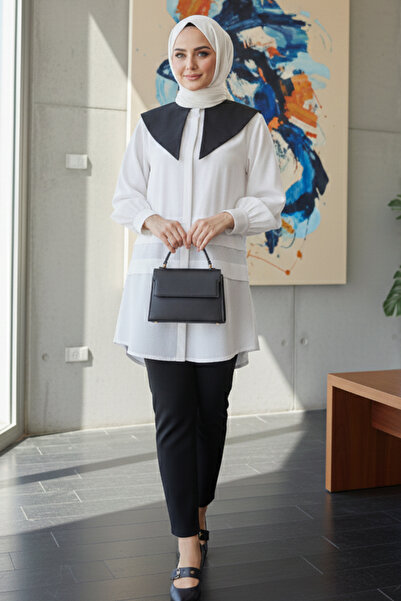 benguen 2068 Модель Біла сорочка з гострим коміром