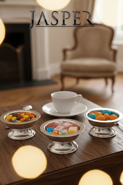 JASPER 6-Piece Acrylic Decorative Silver Color Macaron Holder Turkish Delight Holder Coffee Display Holder