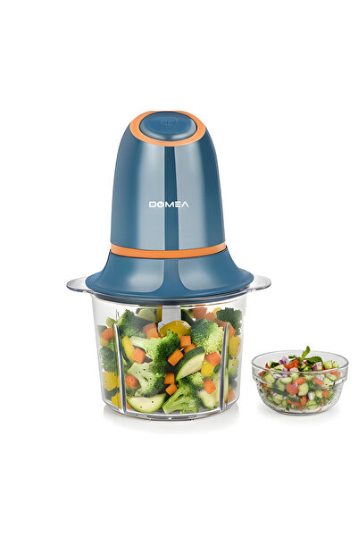 DOMEA مفرمة كهربائية، قطاعة خضار وفواكه، معالج صغير، وعاء سعة 1.2 لتر، شفرة قابلة للفصل من الفولاذ المقاوم للصدأ