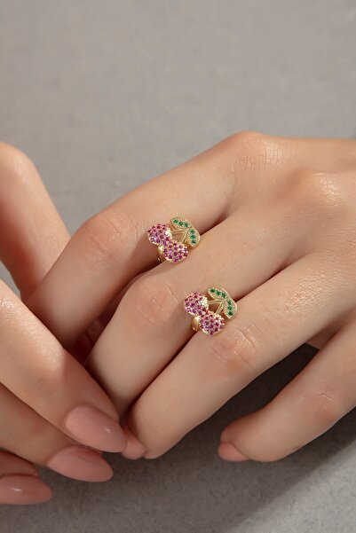 Else Silver 925 Ayar Gümüş Çocuk Kiraz Küpe