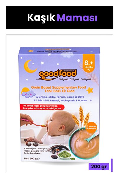 Good Food 6 Tahıllı, Sütlü, Rezeneli, Keçiboynuzlu İyi Geceler Kaşık Maması, 200 gr