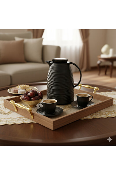 BASURRAH ترمس شاي وقهوة مفرد سعة 1 لتر أسود