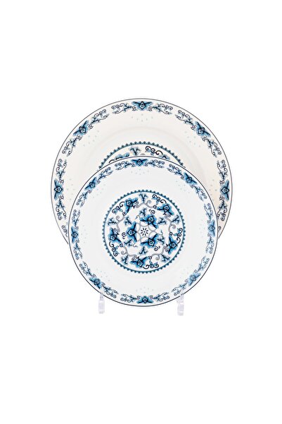 HIC 18 Piece Porcelain Dinner Set blue color