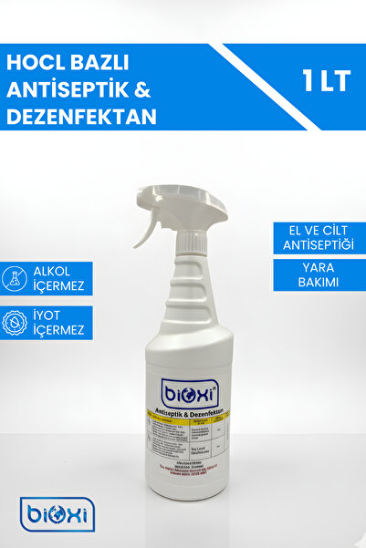 Bioxi Hocl Bazlı Yara, Cilt Ve El Bakımı Için Etkili Çözüm Antiseptik Ve Dezenfektan 1 Lt