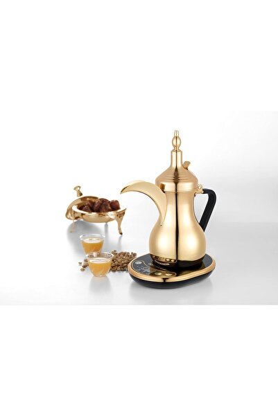 ALSAIF Saif 1-liter stainless steel electric coffee pot with digital display, gold color