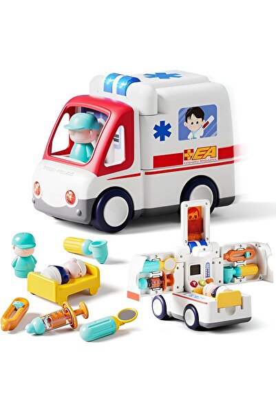 Ominii Early education toy car Electric early education ambulance with lights