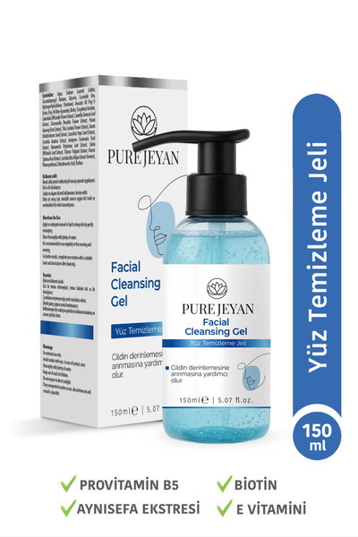 PURE JEYAN Yüz Temizleme Jeli 150 ml Provitamin B5 + Aynısafa Ekstraktı Bioti...