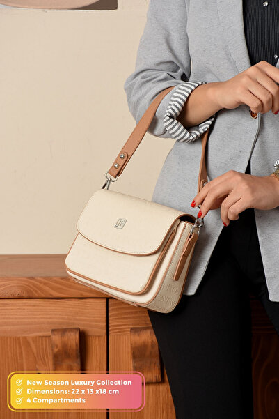 POLOGRAND London Original Just Polo Collection 4 Compartment Luxury Soft Leather Adjustable Cross Strap Shoulder Bag