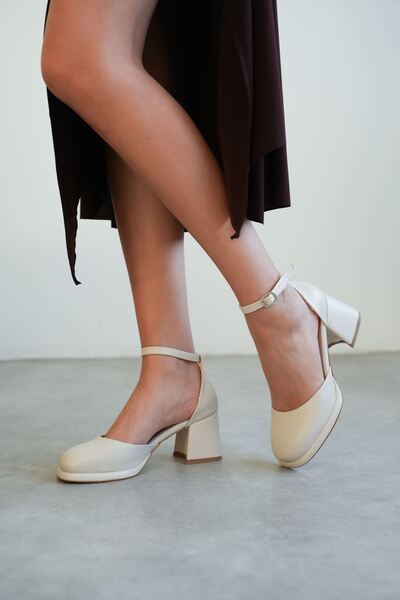 MODAADAM Pantofi cu toc Penida Platform pentru dama - Piele din piele