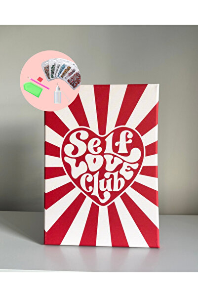 YADA SELF LOVE CLUB - Rhinestone kit, Diamond painting, Kristal Taş Yapıştırma 25x35 Kanvas