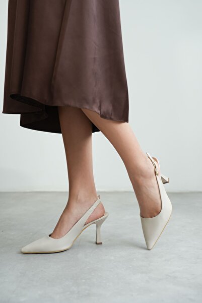 MODAADAM Skin Leather Women's Ovis Pointed Heeled Shoes