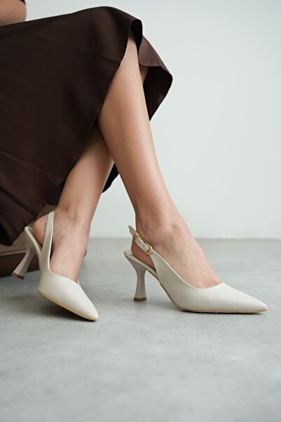 MODAADAM Skin Leather Women's Ovis Pointed Heeled Shoes