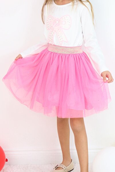 Breeze Girl's Tutu Skirt Glittery Elastic Waist 5-10 Years, Pink