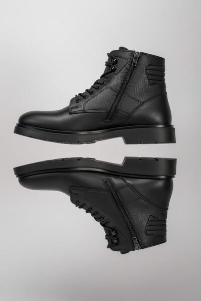 Riccon Urugnil Men's Zippered Boots0012562 Black