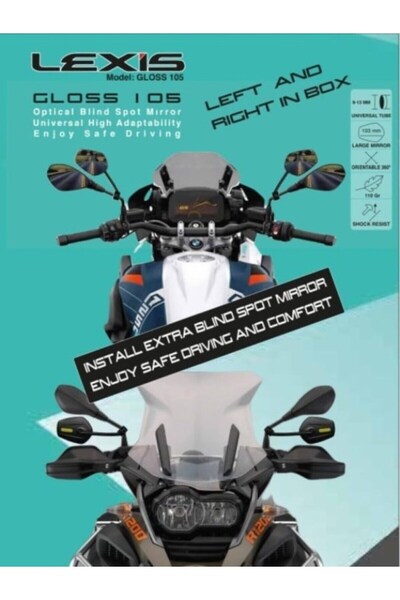 LEXİS Gloss 105 Motosiklet Universal Extra Kör Nokta Ayna Ultra Optik Görüntü...
