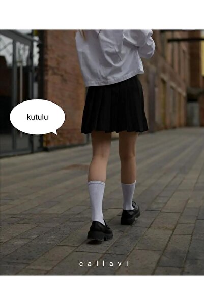 CALLAVI Fehér College Soket pamut zokni, dobozos, 5 pár