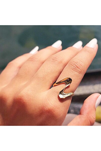 FasekGold Gümüş Yüzük - Helezon Tasarım 925 Ayar Gümüş-Taşsız Gümüş Yüzük-Dal...