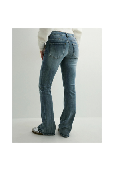 GaiaGirlz Y2k Bootcut Τζιν παντελόνι με εξαιρετικά χαμηλή μέση, πλενόμενο, με μοντέρνο σχέδιο και χαμηλή μέση