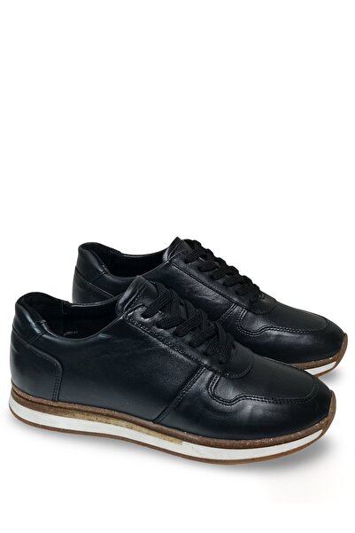 MODA حذاء رجالي أسود من الجلد الطبيعي دالاس