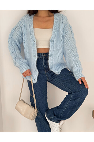 Slim'N Lift Cardigan pentru femei Baby Blue Extra Soft Peaceful cu 4 nasturi