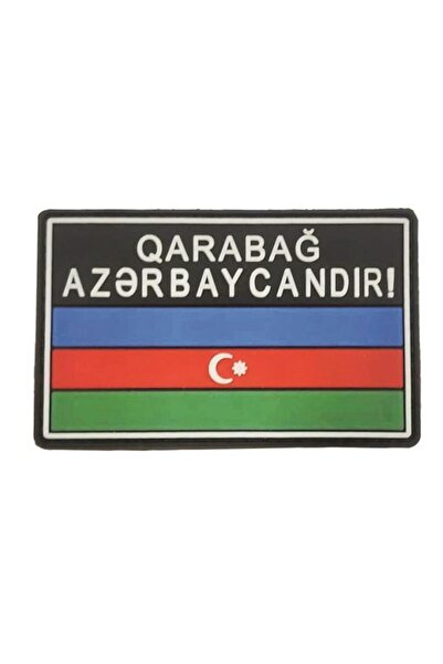 SINGLE SWORD Karabağ Azerbaycanındır Yazılı Azerbaycan Bayrağı Plastik Patch