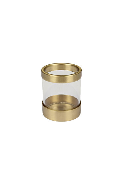Esra Turan Design Pirinç Detaylı Şeffaf Mini Vazo