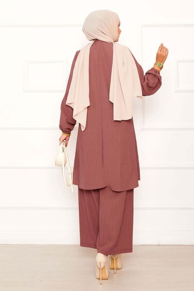 EBRUTESETTÜR Roba Detailed Full-Length Buttoned Double Suit Tile