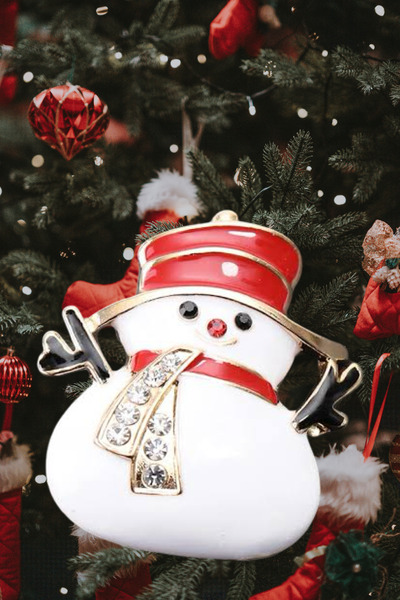 model aksesuar Yılbaşı Kardan Adam Fiğürlü Broş