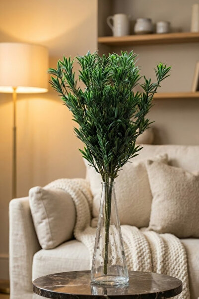 Arma House 2 باقة من نبات الروزماري الاصطناعي (الزعفران) بطول 45 سم - زهرة خض...